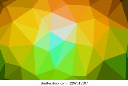 Dark Green, Yellow vector triangle mosaic cover. Colorful abstract illustration with gradient. Brand-new design for your business.