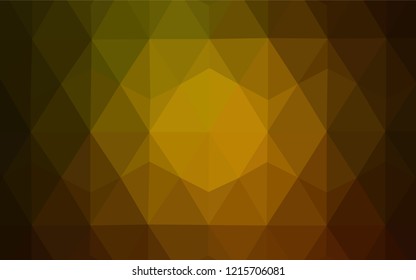 Dark Green, Yellow vector triangle mosaic template. Glitter abstract illustration with an elegant triangles. New template for your brand book.