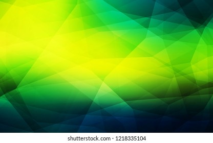 Dark Green, Yellow vector triangle mosaic template. Modern abstract illustration with triangles. Polygonal design for your web site.