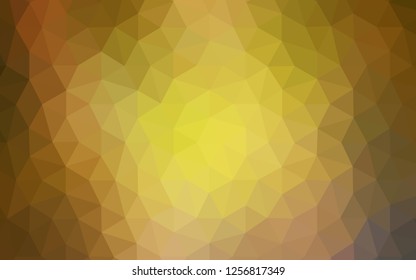 Dark Green, Yellow vector triangle mosaic template. Triangular geometric sample with gradient.  A completely new design for your leaflet.