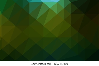 Dark Green, Yellow vector triangle mosaic template. Colorful abstract illustration with gradient. Template for your brand book.