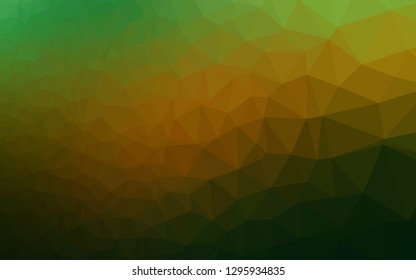 Dark Green, Yellow vector triangle mosaic template. Modern geometrical abstract illustration with gradient. Template for a cell phone background.