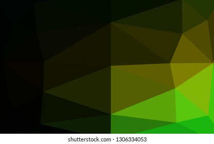 Dark Green, Yellow vector triangle mosaic texture. Modern geometrical abstract illustration with gradient. New texture for your design.