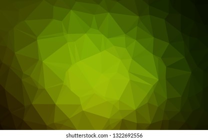 Dark Green, Yellow vector triangle mosaic texture. Shining colored illustration in a Brand new style. Polygonal design for your web site.