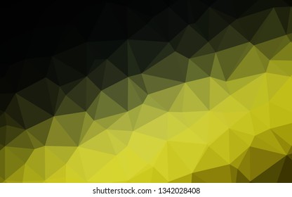 Dark Green, Yellow vector triangle mosaic cover. Colorful illustration in Origami style with gradient.  Completely new template for your business design.