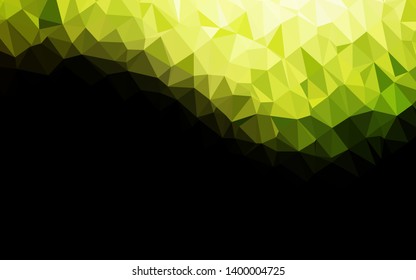 Dark Green, Yellow vector triangle mosaic cover. Geometric illustration in Origami style with gradient. Brand new style for your business design.