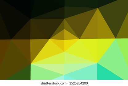 Dark Green, Yellow vector triangle mosaic cover. A completely new color illustration in a vague style. New texture for your design.