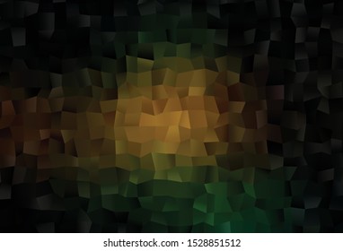 Dark Green, Yellow vector triangle mosaic template. Brand new colorful illustration in with gradient. Triangular pattern for your business design.