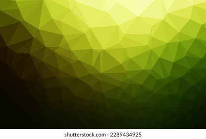 Dark Green, Yellow vector triangle mosaic cover. A completely new color illustration in a vague style. Completely new template for your business design.