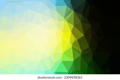 Dark Green, Yellow vector triangle mosaic texture. Glitter abstract illustration with an elegant design. New texture for your design.