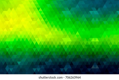 Dark Green, Yellow vector triangle mosaic template. Colorful abstract illustration with gradient. The textured pattern can be used for background.