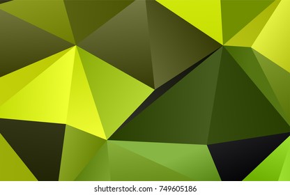 Dark Green, Yellow vector triangle mosaic pattern. Colorful illustration in abstract style with gradient. The completely new template can be used for your brand book.