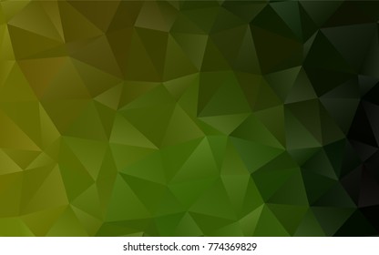 Dark Green, Yellow vector triangle mosaic pattern. Glitter abstract illustration with an elegant design. A completely new design for your business.