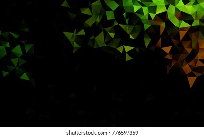 Dark Green, Yellow vector triangle mosaic background. An elegant bright illustration with gradient. Triangular pattern for your business design.