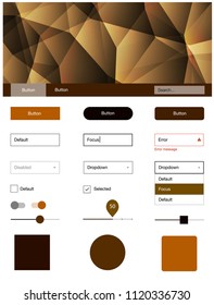 Dark Green, Yellow vector ui kit in polygonal style. Decorative ui kit design in abstract style with colorful crystals. This template you can use for landing pages.