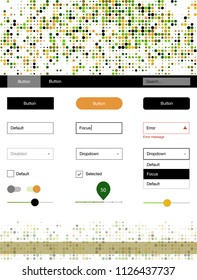 Dark Green, Yellow vector ui ux kit with circles. Decorative ui kit design in abstract style with colorful dots. This template you can use for websites.