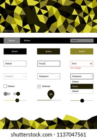 Dark Green, Yellow vector ui ux kit in triangular style. Decorative ui kit design in abstract style with colorful crystals. This sample is for your website.