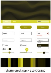 Dark Green, Yellow vector ui ux kit with lines, ovals. Modern gradient abstract illustration with bandy lines. This sample is for your website.