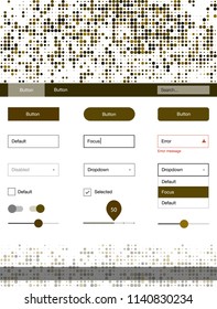 Dark Green, Yellow vector ui kit with dots. Colorful Style guide with circles on abstract background. Simple colorful design for websites.