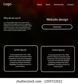 Dark Green, Yellow vector ui ux kit with space stars. Colorful ui/ux kit with header consisted of clouds & stars. Modern template for your landing page.