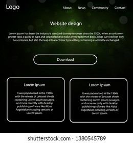 Dark Green, Yellow vector ui ux kit with space stars. Beautiful ui ux kit with colorful sky in its header. This sample is for your website.