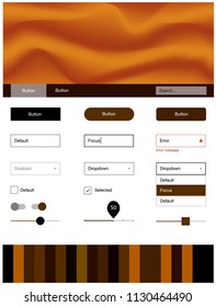 Dark Green, Yellow vector web ui kit with lamp shapes. Creative illustration in halftone marble style with gradient. This template you can use for landing pages.