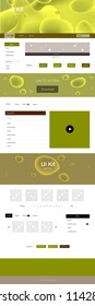 Dark Green, Yellow vector web ui kit with lamp shapes. Shining curly illustration in marble style with gradient. This template you can use for landing pages.