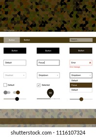 Dark Green, Yellow vector wireframe kit with dots. Colorful Style guide with circles on abstract background. This template you can use for websites.