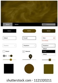 Dark Green, Yellow vector wireframe kit with galaxy stars. Decorative ui kit design in abstract style with colorful sky. This sample is for your website.