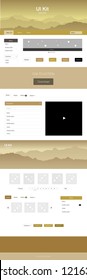 Dark Green, Yellow vector wireframe kit with nature. Simple Material Design Kit with colorful mountains in header. Modern template for your landing page.