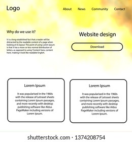 Dark Green, Yellow vector wireframe kit with galaxy stars. Beautiful ui ux kit with colorful sky in its header. This template you can use for landing pages.