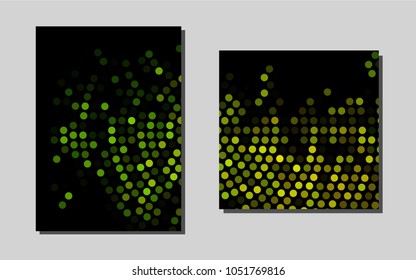 Dark Green, Yellowvector cover for Envelopes. Glitter abstract design concept with text box. Pattern for beautiful business cards, folders.