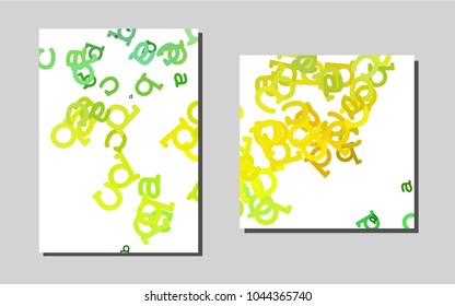 Dark Green, Yellowvector template for landing pages. Abstract booklet on colored background with gradient. Pattern for ads, leaflets, labels of your business.