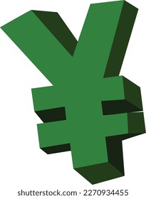 dark green yen currency icon
