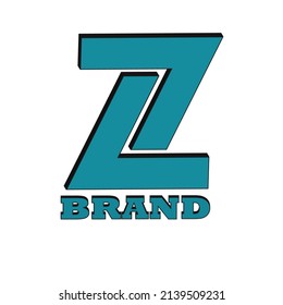 dunkelgrünes Z- und L-Logo in Form eines Buchstabens im 3D-Stil