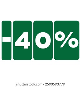 Dark green-colored Flat 40% Off - offer sale vector