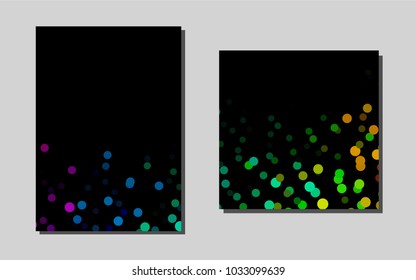 Dark Greenvector brochure for ui, ux design. Booklet with textbox on colorful abstract background. The pattern can be used for any ad, booklets.
