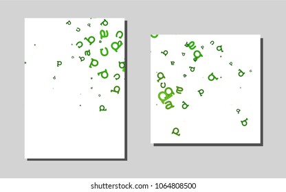 Dark Greenvector cover for Envelopes. Booklet with textbox on colorful abstract background. New design for a poster, banner of your website.