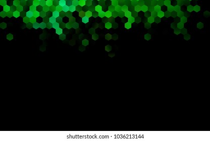 Dark Greenvector polygonal illustration, which consist of hexagons. Hexagonal design for your business. Creative geometric background in Origami style with gradient