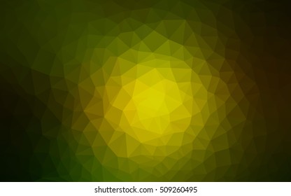 Dark green-yellow abstract mosaic background. Brand-new colored illustration in blurry style with gradient. A new texture for your design.