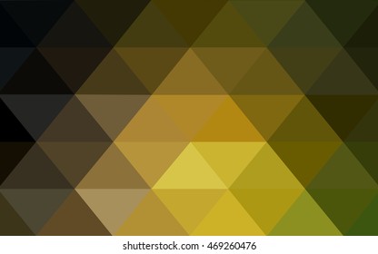Dark green-yellow abstract mosaic pattern. Creative illustration in halftone style with gradient. A completely new design for your business.
