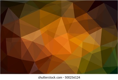 Dark green-yellow abstract polygonal background. Geometric illustration in Origami style with gradient.  The elegant pattern can be used as part of a brand book.
