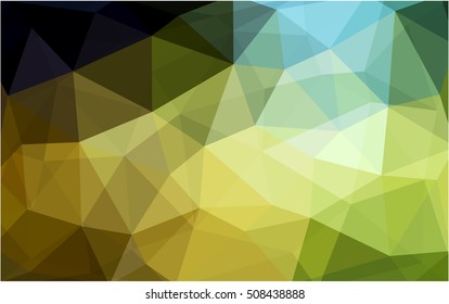Dark green-yellow abstract polygonal background. Glitter abstract illustration with an elegant design. A completely new template for your business design.