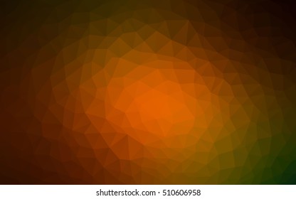 Dark green-yellow abstract polygonal background. Modern geometrical abstract illustration with gradient. Brand-new design for your business.