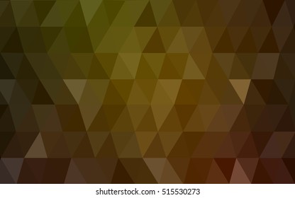 Dark green-yellow abstract polygonal background. A sample with polygonal shapes. The polygonal design can be used for your web site.