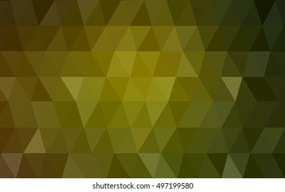 Dark green-yellow abstract polygonal pattern. A sample with polygonal shapes. Brand-new style for your business design.