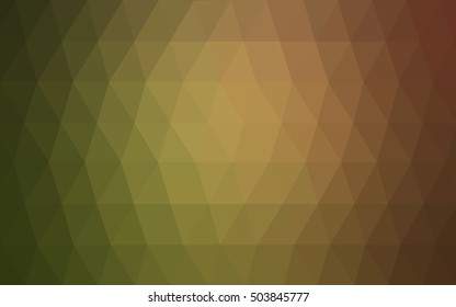 Dark green-yellow abstract polygonal pattern. A completely new color illustration in a vague style. The best triangular design for your business.