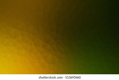 Dark green-yellow abstract polygonal pattern. A sample with polygonal shapes. Brand-new style for your business design.