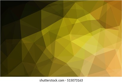 Dark green-yellow abstract polygonal pattern. A vague abstract illustration with gradient. A completely new design for your business.