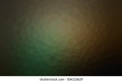 Dark green-yellow abstract polygonal template. A completely new color illustration in a vague style. The elegant pattern can be used as part of a brand book.